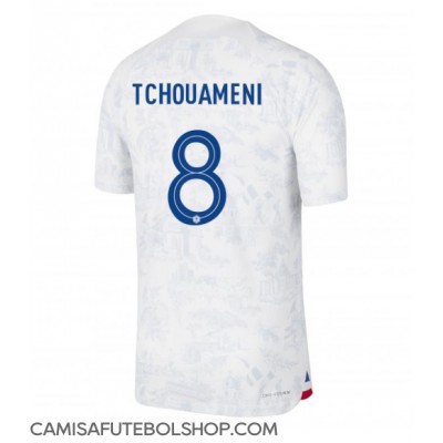Camisa de time de futebol França Aurelien Tchouameni #8 Replicas 2º Equipamento Mundo 2022 Manga Curta
